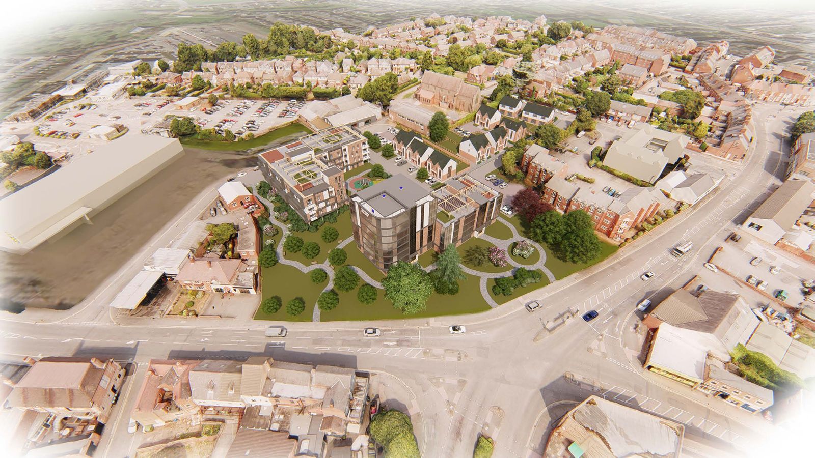 Aerial view of the Hinckley Square scheme